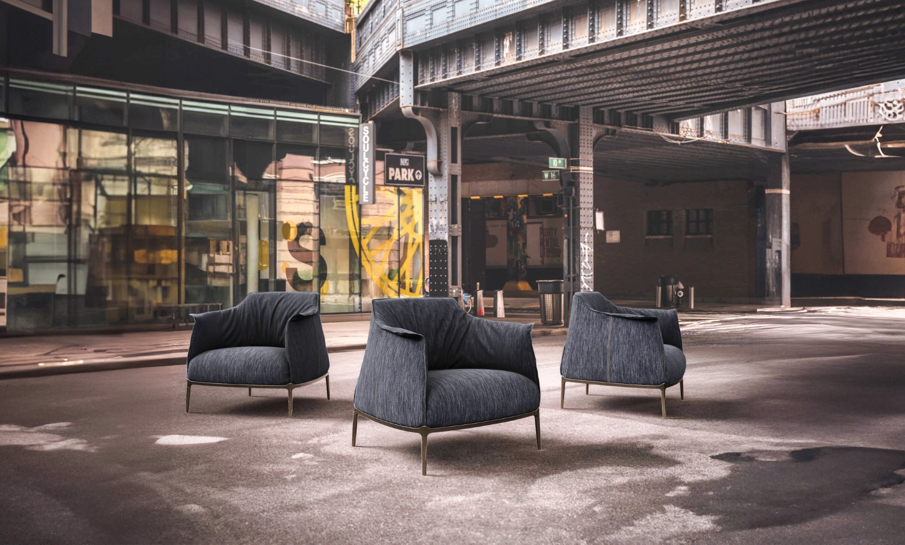 ARCHIBALD DENIM EDITION ARMCHAIR by Poltrona Frau